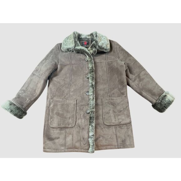 Vintage Gallery Faux Fur Lined Coat Pockets Penny Lane Boho Cozy Western - Picture 4 of 10